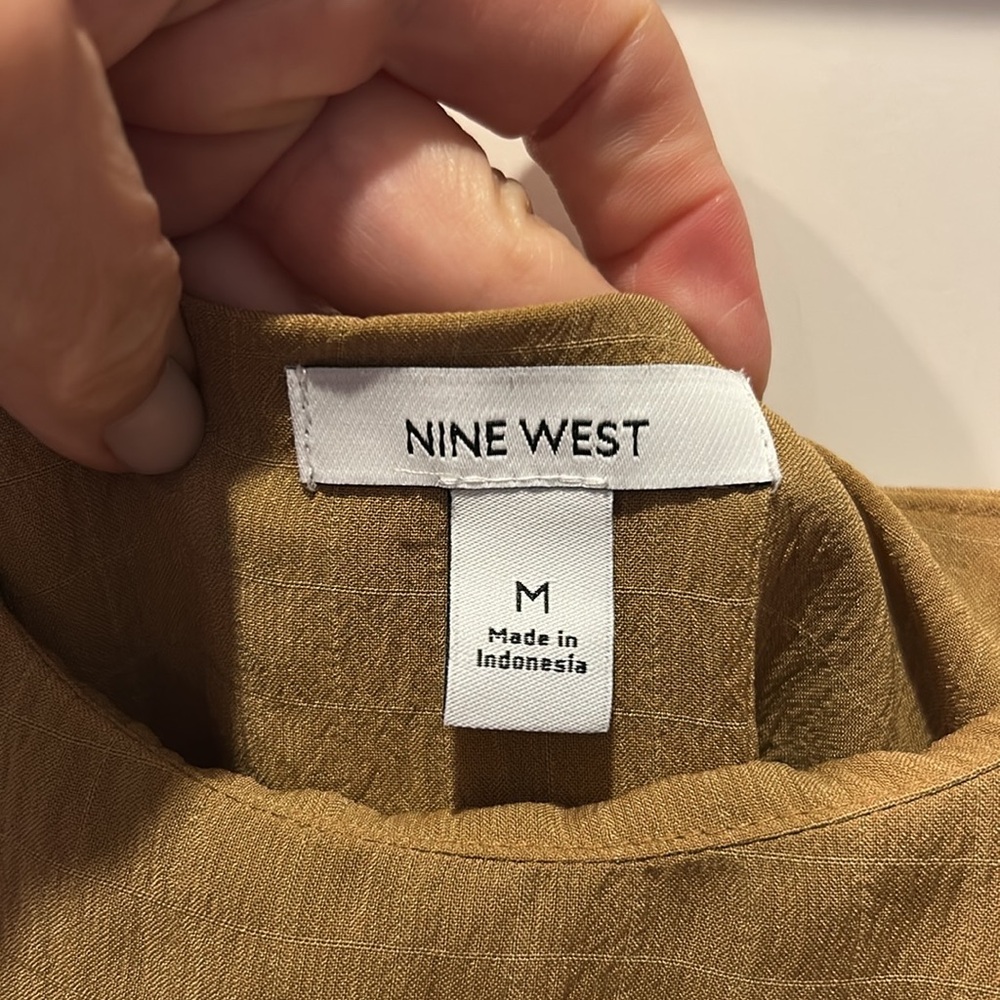 Nine West Tan Ruffle Blouse - Picture 2 of 3